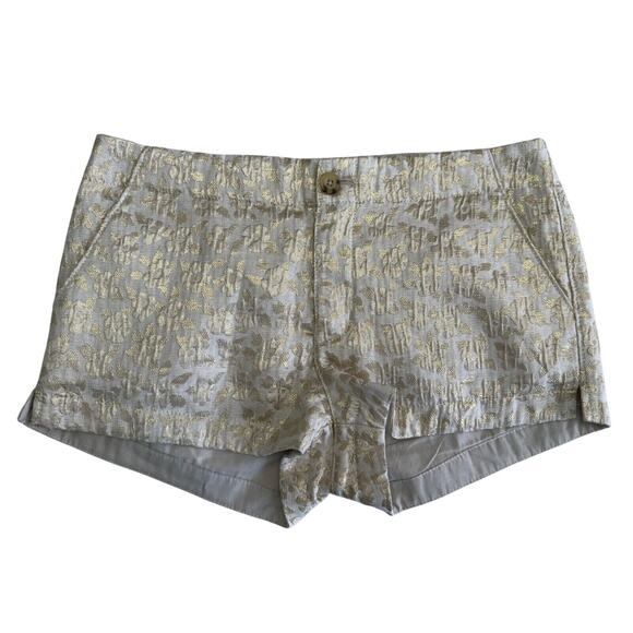 Abercrombie & Fitch Beige Gold Metallic Cut Off Shorts Glam Festival 2/26 - Picture 1 of 7